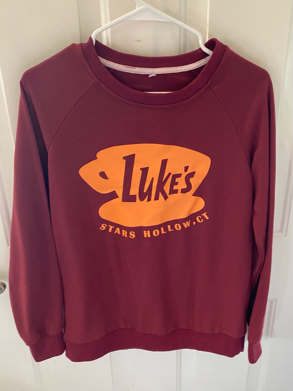 Trendy boutique Maroon Sweatshirt with Orange Luke's Logo